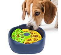 Interactive Pet Puzzle Slow Feeder Bowl - Innovative Rotating Design, Anti-Gulping, Promotes Digestion & Mental Stimulation, Non-Slip Food Dispenser for Small & Medium Dogs & Cats (Yellow & Green)
