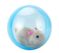 Interactive Pet Rolling Toy - Electric Learning Ball for Cats, Crawling Plush Toy | Motion Activated Cat Toy with Auto Obstacle Avoidance, Transparent Ball with Plush for Dogs Kids