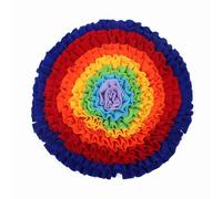 Interactive Pet Snuffle Mat Rainbow Flower Design, Premium Fleece Enrichment Feeding Mat, Mental Stimulation Nosework Training Pad for Dogs Cats, Brain Games Stress Relief Foraging Activity Mat