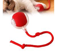 Interactive Pet Toy Rolling Ball with Tail, Electric 360° Smart Automatic Cat Balls Toy, Durable for Indoor Cats (Red)