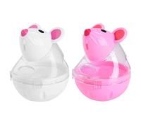 Interactive Pet Tumbler Toy Set With Adjustable Food Dispensing Holes Slow Feeder Self Feeding For Small And Medium Dogs Cats (White, One Size)