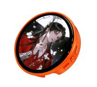 Interactive Photo Badge, Electronic Video Button Screen, High Clarity Panel with Touch Control, Portable Cartoon Display Accessory Device, Wearable Circle Style, Cosplay Prop for Events Activities