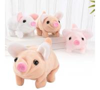 Interactive Pig Toy Walking Talking Tail Wagging Moving Nose Electronic Pet For Kids (B, One Size)