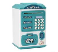 Interactive Piggy Bank For Kids With ATM Simulation, Fingerprint Security, Automatic Induction Technology, And Password Protection Features(blue)