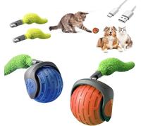 Interactive Play Ball with Tail for Cats, 2 Pieces Interactive Play Ball for Cats, Interactive Ball Cat, Cat Toy, Electric Ball, Interactive, 360° Rolling Smart Ball for Cats and Dogs