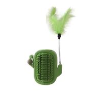 Interactive Play Wand, Edible Catnip Ball, Self Groomer Brush with Wall Mounting, Mouth Chew Stick Pieces, Textured Coating with Flexible Bristles, Indoor Room Corner for Kittens and Cats 200g