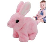 Interactive Plush Bunny Toy - Realistic Electronic Rabbit 150g, Squeak Walk Twitch Shake Ears 16cm Plush Figure, 2025 Cute Jumping Pet Toy | Adorable Stuffed Bunny For Easter Kids Children