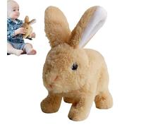 Interactive Plush Bunny Toy - Realistic Electronic Rabbit 150g, Squeak Walk Twitch Shake Ears 16cm Plush Figure, 2025 Cute Jumping Pet Toy | Adorable Stuffed Bunny For Easter Kids Children