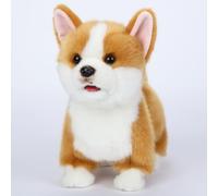 Interactive Plush Corgi Dog, Companion Robot Dog Pets,Handmade Weighted Stuffed Animals,Electronic Walking Toy with Barking,Tail Wagging,Talking