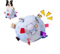 Interactive Plush Dog Ball 6 Inch Bell Soft Fetch Toy for Bored Dogs Park | 15 Colourful Tags Allow Easy Tug, Machine Washable Plush Dog Ball Suits Bored Dogs, Senior Pets and UK Homes