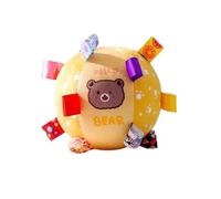 Interactive Plush Dog Ball 6 Inch Bell Soft Fetch Toy for Bored Dogs Park | 15 Colourful Tags Allow Easy Tug, Machine Washable Plush Dog Ball Suits Bored Dogs, Senior Pets and UK Homes