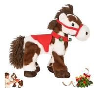 Interactive Plush Horse Toy with Walking Motion and Sound Effects, Realistic Head and Tail Movements for Children's Playtime