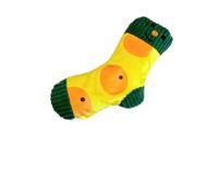 Interactive Plush Sock Dog Toys with Cartoon Faces, Durable Polyester Chew Toys for All Breeds, Safe Soft Puppy Toys for Small Medium Large Dogs (Yellow)