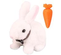 Interactive Plush Toy, Cute Bunny Stuffed Animal 16.5x13x16.5cm With Wiggling Ears, Electronic Pet Rabbit With Moving Ears For Children Girls Boys And