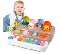 Interactive Pop Up Toy with Piano Keyboard - Cause and Effect Animal Music Light for Toddlers 1-3, STEM Learning Educational Baby Toys, Birthday Boys Girls 6-12 Months
