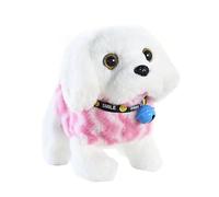 Interactive Puppy Toy for Kids, Talking Plush Dog That Walks, Barks, Wags Tail, Repeats Speech and Records Messages, Birthday Gift for 3 4 5 6 Year Old Boys Girls(17X9X17cm) (white)