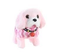 Interactive Puppy Toy for Kids, Talking Plush Dog That Walks, Barks, Wags Tail, Repeats Speech and Records Messages, Birthday Gift for 3 4 5 6 Year Old Boys Girls(17X9X17cm) (pink)