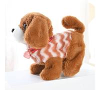 Interactive Puppy Toy for Kids, Talking Plush Dog That Walks, Barks, Wags Tail, Repeats Speech and Records Messages, Birthday Gift for 3 4 5 6 Year Old Boys Girls(17X9X17cm) (brow)