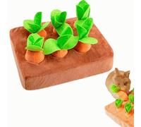 Interactive Rabbit Enrichment Toys, Hide and Seek Squeaky with Plush Carrot for Boredom & Stimulating, Bunny Puzzle for Puppies, Guinea Pigs Kitten, Kitty, Chinchilla (Small)