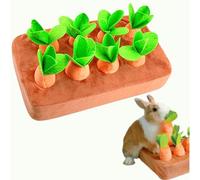 Interactive Rabbit Enrichment Toys, Hide and Seek Squeaky with Plush Carrot for Boredom & Stimulating, Bunny Puzzle for Puppies, Guinea Pigs Kitten, Kitty, Chinchilla (Large)