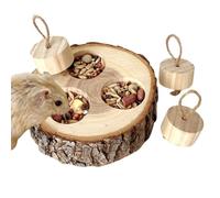Interactive rabbit feed searching toy made of wood, hamster feeding toy | Hamster learning educational pet puzzle smelling toys for hamster learning and treat your interactive running