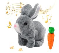 Interactive Rabbit with Carrot,Electric Bunny Plush with Sounds Walking and Talking Jumping,Cute Funny Plush Stuffed Bunny Pal for Easter Christmas Birthday (B1)
