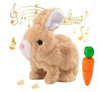 Interactive Rabbit with Carrot,Electric Bunny Plush with Sounds Walking and Talking Jumping,Cute Funny Plush Stuffed Bunny Pal for Easter Christmas Birthday (A1)