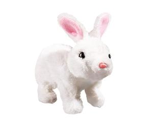 Interactive Realistic Bunny Plush Toy, Animated Easter Rabbit Companion, 9 Inch Soft Faux Animal with Sound Effects, Battery Operated Lifelike Pet Doll with Touch Activation, Playtime Gift