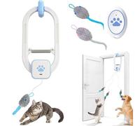 Interactive Remote Control Hanging Cat Toy, Automatic Hanging Door Feather Toy Mouse with 3 Plush Mouse, Smart Rechargeable Automatic Retractable Kitten Toys, Interactive Cat Toys for Indoor Cats