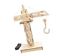 Interactive Remote Operated Tower Lift Toy Wooden Building Set for Kids Explore Mechanical Principles
