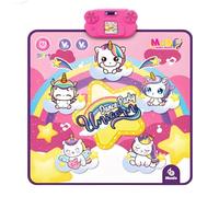 Interactive rhythm dance floor mat for kids featuring various music tracks and sensory motor skills development portable play