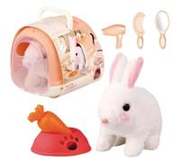 Interactive Robot Rabbit Toy,Walking,Barking Electronic Plush Bunny,Interactive Electronic Rabbits Toy,Realistic Bunny Pet Birthday Gift for Girls Boys Kids Ages 3 4 5 6 7 8 (Little White Rabbit)