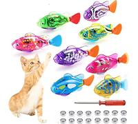 Interactive Robot Swimming Fish Toy for Cats - Floating Water Toy with LED Light, Stimulates Hunter Instincts