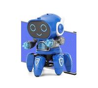 Interactive Robot Toy, Educational STEM Learning Bot with Light-Up Display, Electronic Walking Robot for Children, Available in Blue, Orange, Pink and White (Blue)
