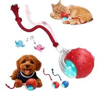Interactive Rolling Cat Dog Ball Toy,2026 New Smart Automatic Moving Cat Toys for Indoor Cats,Self-Rolling Interactive Cat Toy Ball for Kittens & Small Dogs,Fun Gifts for People Who Love Cats (Red)