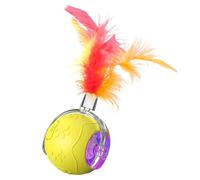 Interactive Rolling Dog Ball - Smart Rolling ball Cat Toy | Automatic Moving Cat Ball | Entertainment Artifact with Feather Pet Ball Jumping Ball | Obstacle Avoidance Function for Puppy