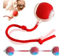 Interactive Rolling Dog Ball Toys, Self Rolling Cat Dog Ball Interactive Pet Toys Automatic Cat Toy Self Moving Dog Toys, 360° Smart Automatic Rolling Ball Toy Electric Dog Balls for Dog Cat (Red)