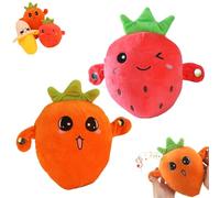 Interactive Sensor Music Doll, Intera Ctive Sensor Music Doll with Piano Musical Sensing Ears, Fruit Sensoring Beat Plush Toy, for Boys and Girls (Strawberry + Carrot)
