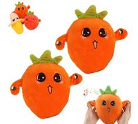 Interactive Sensor Music Doll, Intera Ctive Sensor Music Doll with Piano Musical Sensing Ears, Fruit Sensoring Beat Plush Toy, for Boys and Girls (Carrot 2 Pcs)