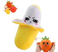 Interactive Sensor Music Doll, Intera Ctive Sensor Music Doll with Piano Musical Sensing Ears, Fruit Sensoring Beat Plush Toy, for Boys and Girls (Banana 1 Pcs)