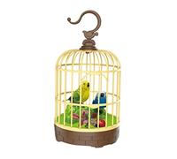 Interactive Singing and Chirping Bird in Cage Toy for Children - Green and Blue