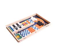 Interactive Sling Puck, Table Hockey Game, 13 Inches Desktop Board, Wooden Table Toy, Competitive Play with Fast Action, Sling Puck Game for Birthday Christmas Easter Parties