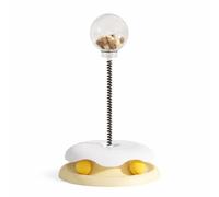Interactive Slow Feeder Cat Toy, ABS Plastic, Treat Dispensing Puzzle with Spring Teaser Ball Track, Mental Stimulation for Indoor Cats