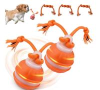 Interactive Smart Rolling Pet Ball,Interactive Dog Toys with Bird Sounds, Active Rolling Ball with Tail for Dogs,3 Smart Modes,Relieve Boredom,Waterproof,USB Charging,Moving Dog Ball (Orange,2PCS)