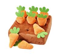 Interactive Snuffle Mat - Dog Puzzle Feeder, Carrot Design with Hidden Pockets, Enrichment Toy with Foraging Activity, Training Mat Set, Feeding Tool for Crate Home Indoor Bedroom