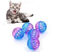 Interactive Sound Making Pet Toy for Cats and Dogs Featuring Colorful Small Ring Design That Sparks (Blue, 3.7x3.7x3.7cm)