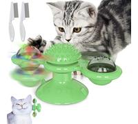 Interactive Spinning Cat Toy with Suction Cups, Windmill Turntable Design for Fun Play, Spinning Toy Balls for Indoor Cats