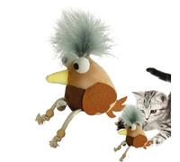 Interactive Squeaky Bird Toy: Plush Material, Natural Catnip Filling, Motion Activated Sound Teething Doll and Realistic Wings | Attractive Accessor