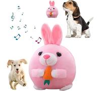 Interactive Squeaky Dog Toys with Interactive Dogs Ball, Dogs Chew Toy Pet Plush Toys for Small Medium Pet Toys to Keep Them Busy Jumping Music (Pink Rabbit)