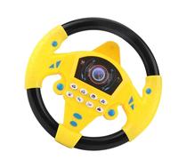 Interactive Steering Wheel Toy, Kids Driving Simulator Game, 7.87 Inches Sound with Learning Feature, Suction Cup Auto Dashboard Mount, Realistic Control Design, Education Play Use